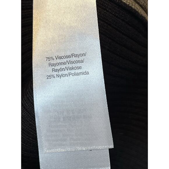 DKNY Asymmetric Ribbed Knit ColorBlock Pullover‎ Sweater Size S Green Black - Picture 9 of 10